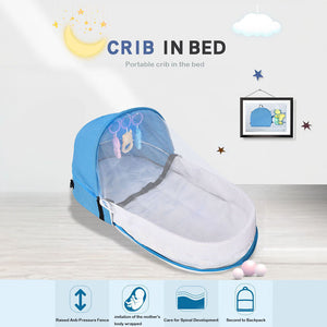 Hidetex Praktisches zusammenklappbares Anti-Druck-Kinderbett im Bett – Reisebett für Neugeborene