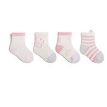Load image into Gallery viewer, Hidetex Baby Unisex Baby Cotton Rich Newborn and Terry Socks (4 pairs)