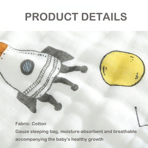 Hidetex Baby Sleep Sack - Wearable Blanket Sleeping Vest | 6-Layer Cotton Gauze Newborn Essentials Cloths