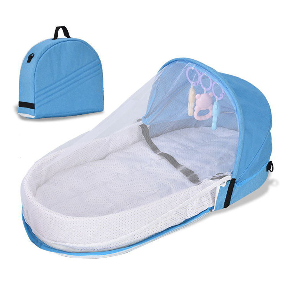Hidetex Convenient Folding Anti-Pressure Crib in Bed - Newborn Baby Travel Crib