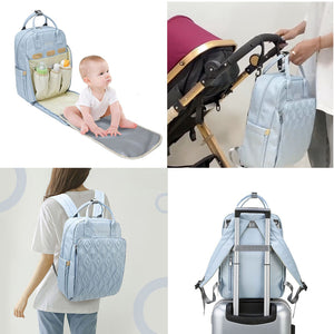 Mochila para pañales HIDETEX, bolsa de pañales de viaje grande y versátil con cambiador portátil para mamás y papás, bolsa de bebé unisex impermeable para niños y niñas